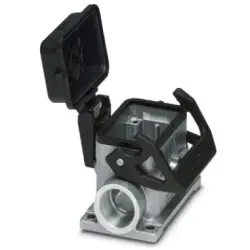 Surface mount housing, size B6, die-cast aluminum, 2 x PG16, angled, cross bow locking, IP66/IP67, 1412827