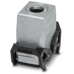 Grommet housing, size B10, die-cast aluminum, PG16, straight, cross bow locking, IP66/IP67, 1412581