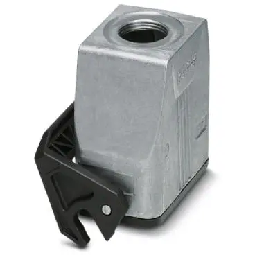 Grommet housing, size B10, die-cast aluminum, PG21, straight, longitudinal bow locking, IP66/IP67, 1412588 - 1