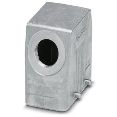 Grommet housing, size B10, die-cast aluminum, PG21, angled, cross bow locking, IP66/IP67, 1412594 - 1