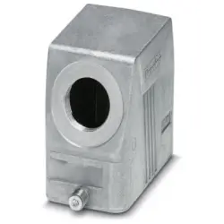 Grommet housing, size B10, die-cast aluminum, PG21, angled, longitudinal bow locking, IP66/IP67, 1412602