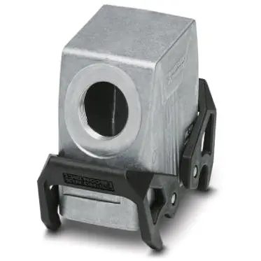 Grommet housing, size B10, die-cast aluminum, M32, angled, cross bow locking, IP66/IP67, 1412609 - 1