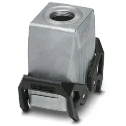 Grommet housing, size B10, die-cast aluminum, PG21, straight, cross bow locking, IP66/IP67, 1412614