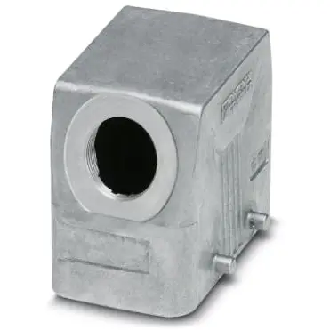 Grommet housing, size B10, die-cast aluminum, PG16, angled, cross bow locking, IP66/IP67, 1412618 - 1