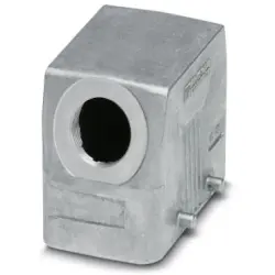 Grommet housing, size B10, die-cast aluminum, PG16, angled, cross bow locking, IP66/IP67, 1412618
