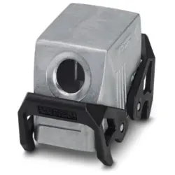 Grommet housing, size B10, die-cast aluminum, M25, angled, cross bow locking, IP66/IP67, 1412634