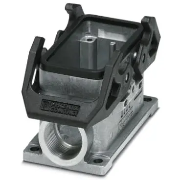 Surface mount housing, size B10, die-cast aluminum, 2 x PG16, angled, cross bow locking, IP66/IP67, 1412837 - 1