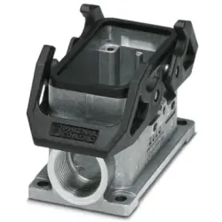 Surface mount housing, size B10, die-cast aluminum, 2 x PG16, angled, cross bow locking, IP66/IP67, 1412837