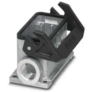 Surface mount housing, size B10, die-cast aluminum, 2 x PG16, angled, longitudinal bow locking, IP66/IP67, 1412842 - 1