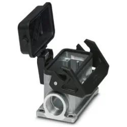 Surface mount housing, size B10, die-cast aluminum, 2 x M20, angled, longitudinal bow locking, IP66/IP67, 1412844