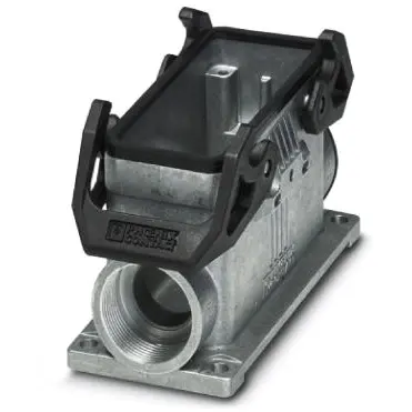 Surface mount housing, size B16, die-cast aluminum, 2 x M32, angled, cross bow locking, IP66/IP67, 1412856 - 1