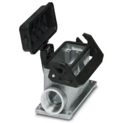 Surface mount housing, size B16, die-cast aluminum, 2 x M32, angled, longitudinal bow locking, IP66/IP67, 1412866
