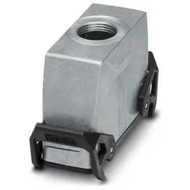 Grommet housing, size B24, die-cast aluminum, M40, straight, cross bow locking, IP66/IP67, 1412743 - 1