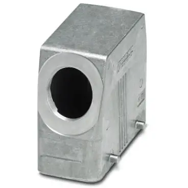 Grommet housing, size B24, die-cast aluminum, PG21, angled, cross bow locking, IP66/IP67, 1412752 - 1