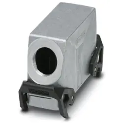 Grommet housing, size B24, die-cast aluminum, PG21, angled, cross bow locking, IP66/IP67, 1412767