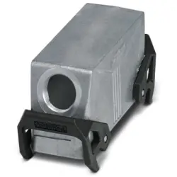 Grommet housing, size B24, die-cast aluminum, M32, angled, cross bow locking, IP66/IP67, 1412795