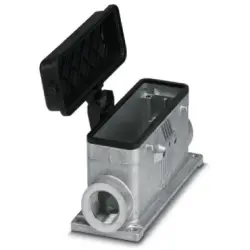 Surface mount housing, size B24, die-cast aluminum, 2 x M25, angled, cross bow locking, IP54/IP66/IP67, 1412869