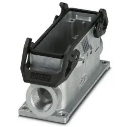 Surface mount housing, size B24, die-cast aluminum, 2 x PG21, angled, cross bow locking, IP66/IP67, 1412875