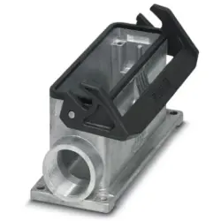 Surface mount housing, size B24, die-cast aluminum, 2 x M32, angled, longitudinal bow locking, IP66/IP67, 1412878