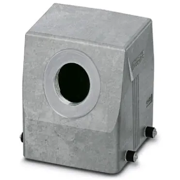 Grommet housing, size B32, die-cast aluminum, PG29, angled, cross bow locking, IP66/IP67, 1424833 - 1