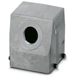 Grommet housing, size B32, die-cast aluminum, PG29, angled, cross bow locking, IP66/IP67, 1424833