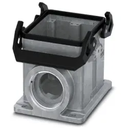 Surface mount housing, size B32, die-cast aluminum, 2 x M32, angled, cross bow locking, IP66/IP67, 1424848