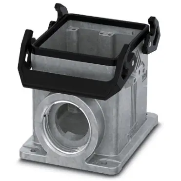 Surface mount housing, size B32, die-cast aluminum, 2 x M40, angled, cross bow locking, IP66/IP67, 1424849 - 1