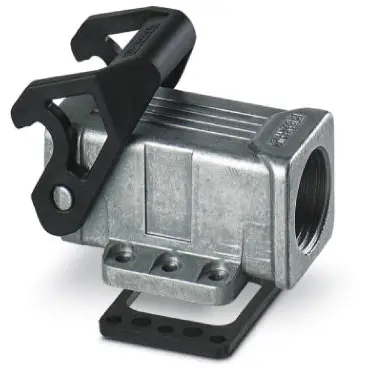 Surface mount housing, size D7, die-cast aluminum, M20, angled, longitudinal bow locking, IP66/IP67, 1419233 - 1