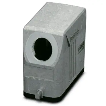 Grommet housing, size D15, die-cast aluminum, PG16, angled, longitudinal bow locking, IP66/IP67, 1424347 - 1