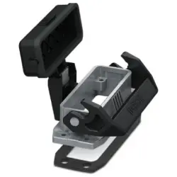 Surface mount housing, size D25, die-cast aluminum, longitudinal bow locking, IP66/IP67, 1424390