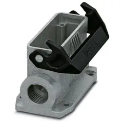 Surface mount housing, size D25, die-cast aluminum, 2 x PG16, angled, longitudinal bow locking, IP66/IP67, 1424394
