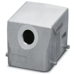 Grommet housing, size D50, die-cast aluminum, PG21, angled, cross bow locking, IP66/IP67, 1424405