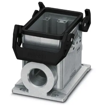 Surface mount housing, size D50, die-cast aluminum, 2 x PG21, angled, cross bow locking, IP66/IP67, 1424415 - 1