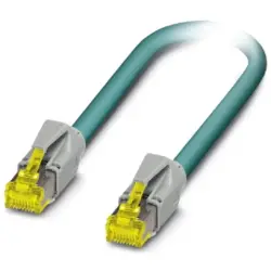 Patch cable, RJ45 plug, straight to RJ45 plug, straight, Cat 6A, S/FTP, PUR, 10 m, blue, 1408367