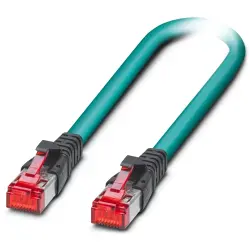 Patch cable, RJ45 plug, straight to RJ45 plug, straight, Cat 6A, S/UTP, PUR, 0.3 m, blue, 1413158