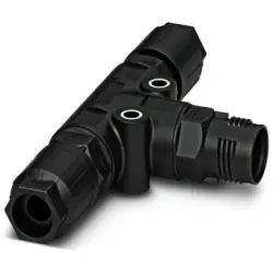 T connector, 2 pole, T-shape, 0.5-1.5 mm², cable Ø 5 to 9.5 mm, IP66/IP68/IP69K, 1414711