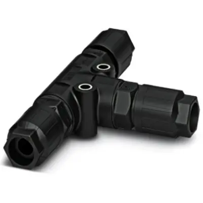 T connector, 2 pole, T-shape, 0.5-1.5 mm², cable Ø 10 to 13 mm, IP66/IP68/IP69K, 1414714 - 1