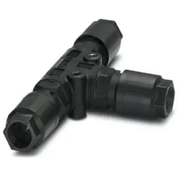 T connector, 4 pole, T-shape, 1.0-2.5 mm², cable Ø 6 to 11 mm, IP68/IP69K, 1405401
