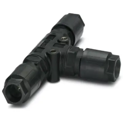 T connector, 4 pole, T-shape, 1.0-2.5 mm², cable Ø 6 to 11 mm, IP68/IP69K, 1405401 - 1