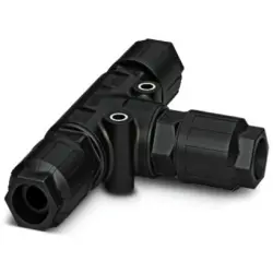 T connector, 4 pole, T-shape, 0.5-1.5 mm², cable Ø 9 to 14 mm, IP66/IP68/IP69K, 1414754