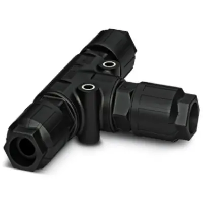 T connector, 4 pole, T-shape, 0.5-1.5 mm², cable Ø 9 to 14 mm, IP66/IP68/IP69K, 1414754 - 1