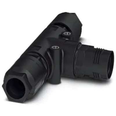 T connector, 4 pole, T-shape, 2.5-6.0 mm², cable Ø 9 to 14 mm, IP66/IP68/IP69K, 1411416 - 1