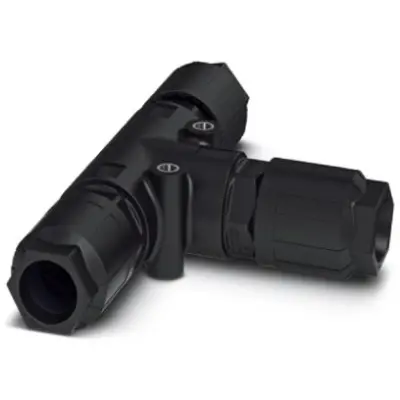 T connector, 4 pole, T-shape, 2.5-6.0 mm², cable Ø 9 to 14 mm, IP66/IP68/IP69K, 1411414 - 1