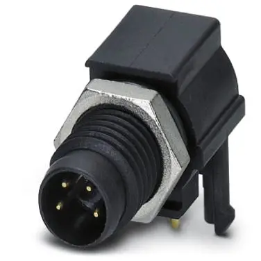 Plug, M8, 4 pole, solder pins, screw locking, straight, 1440096 - 1
