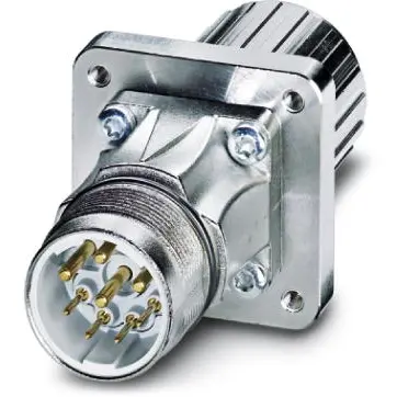 Panel socket, M23, 6 pole, crimp connection, screw locking, straight, 1605492 - 1