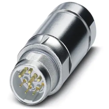 Plug, M23, 6 pole, crimp connection, SPEEDCON locking, straight, 1605508 - 1