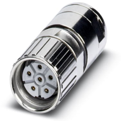 Jack, M23, 6 pole, crimp connection, screw locking, straight, 1605529