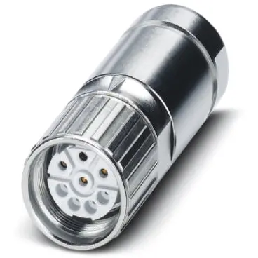 Jack, M23, 6 pole, crimp connection, screw locking, straight, 1605549 - 1