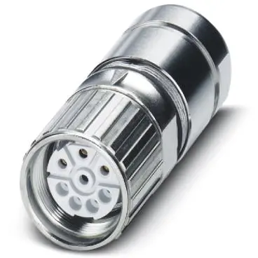 Jack, M23, 8 pole, crimp connection, screw locking, straight, 1605602 - 1