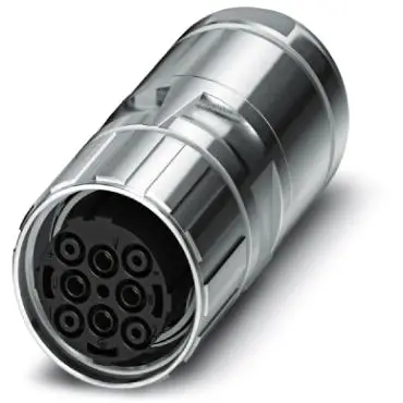 Jack, M40, 6 pole, crimp connection, screw locking, straight, 1613518 - 1